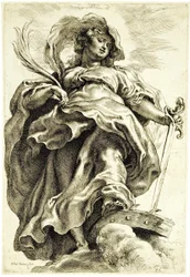Święta Katarzyna Aleksandryjska w chmurach