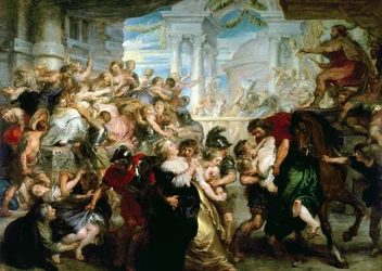 Gwałt na sabińskich kobietach, ok. 1635-40 (olej na panelu)