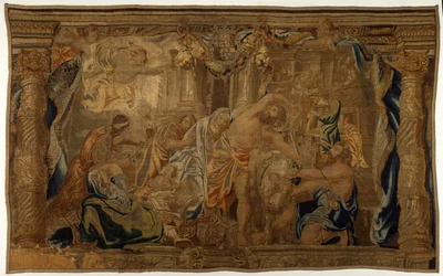Triumf Eucharystii nad bałwochwalstwem ok. 1665 (jedwab, wełna i metaliczna nić)
