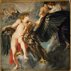 Zeus i Ganimedes (olej na płótnie)