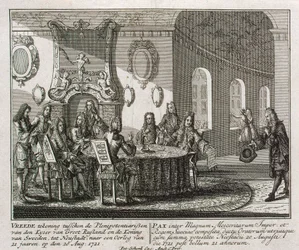 Zawarcie traktatu pokojowego w Nystad 20 sierpnia 1721 r.