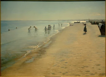 Letni dzień na południowej plaży w Skagen