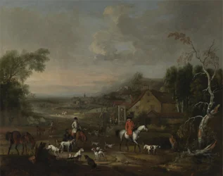 Wielebny Jemmet Browne na spotkaniu lisów, ok. 1730 (olej na płótnie)