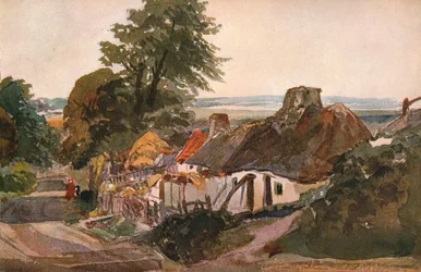 Zaułek z domkami, ok. 1820