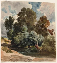 Gaj Drzew (recto), Szkic kościoła Aderley (verso)