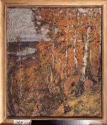 Jesienna elegia. Malarstwo Piotra Iwanowicza Pietrowiczewa (Piotr Pietrowiczew) (1874-1947), olej na płótnie