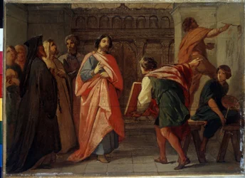 Wielki książę rosyjski Symeon I (1316-1353) powiedział, że Dumny lub Wspaniały wydaje rozkaz namalowania katedry moskiewskiej (wielki książę Symeon Iwanowicz Dumny wydaje rozkaz malowania katedry moskiewskiej). Obraz Piotra Wasiljewicza Basin (