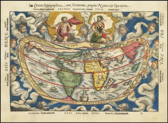 Mapa z 1553 roku - Charta Cosmographica, Cum Ventorum Propria Natura et Operatione