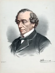 Benjamin Disraeli, 1. hrabia Beaconsfield 1804-1881, brytyjski konserwatywny mąż stanu, c1880