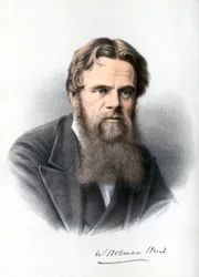 William Holman Hunt, malarz brytyjski, ok. 1890.