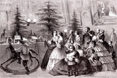 Boże Narodzenie w Sankt Petersburgu, Rosja. 1861 (grawerowanie)