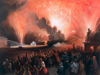 Fajerwerki koronacyjne w Moskwie, 1856