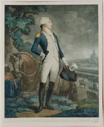 Portret markiza de La Fayette (1757-1834) dowódcy Gwardii Narodowej, 1790