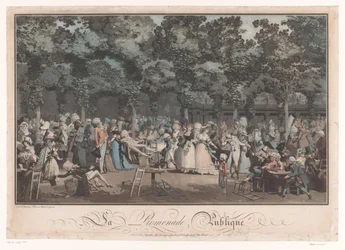 Widzieć i być widzianym Elegancka firma w Jardin du Palais Royal w Paryżu La Promenade Publique (tytuł na obiekcie)