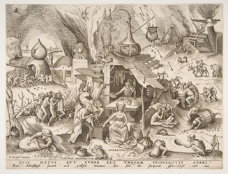 Chciwość Avaritia z serii Siedem grzechów głównych, 1558.