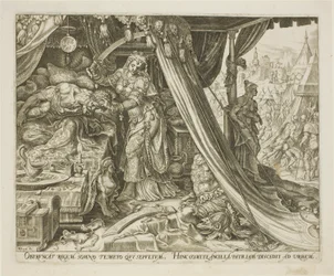 Judith zabija Holofernesa, płyta szósta z Historii Judyty i Holofernesa