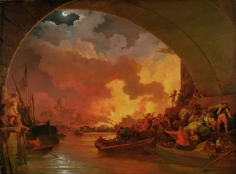 Wielki pożar Londynu, ok. 1797 (olej na płótnie)