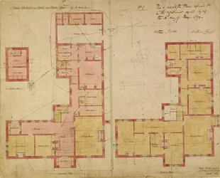 Plany Czerwonego Domu, Bexley Heath, 1859 (pióro, tusz i wc na papierze)