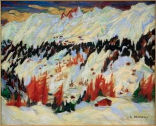 Zimowy krajobraz w pobliżu Davos Frauenkirch, (Zimowy krajobraz w pobliżu Davos Glacis)