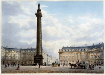 Kolumna de la Place Vendôme - w „Spacer po Paryżu i jego okolicach”, zaprojektowana przez Jacotteta i Benoista, ok. godz. 1840
