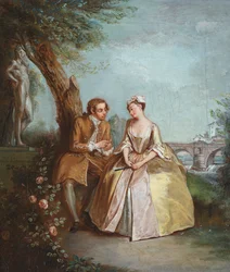 Konwersacja lub kochankowie w parku, ok. 1727 (olej na płótnie)