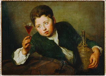 Le jeune degustateur - młody degustator wina (obraz na płótnie)