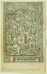Męczeństwo św. Jana Ewangelisty (recto) i Kalendarz grudniowy (verso), z Księgi Godzin