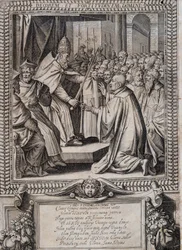 Rada Statutów Zakonu Maltańskiego „Statuta Hospitalis Hervsalem” (zmiękczenie rycerza przez papieża), Philippe Thomassin, koniec XVI w.