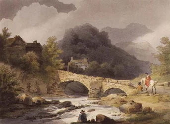 Most Brathay, wyd. R. Bowyer w „Romantyczna i malownicza sceneria Anglii i Walii”