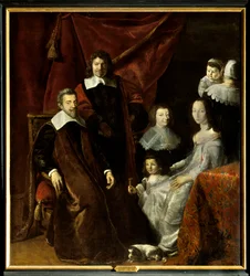 Rodzina Henri Louisa (Henri-Louis) Haberta de Montmort (Montmor) (1600-1679), po prawej Henriette-Marie de Buade de Frontenac (Henriette Marie de Buade-Frontenac) (zm. 1676). Obraz Philippe De Champaigne (1602-1674). Olej na płótnie. Obowiązkowe