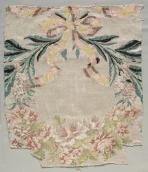 Fragment jedwabiu, część panelu o nazwie Le panier fleuri, 1770.