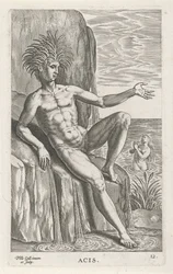 Riviergod Acis Asy (tytuł na obiekcie) Rivier- en zeegoden (tytuł serii) Eleganckie portrety morskich półbogów i pieczęci Amnicus (tytuł serii)