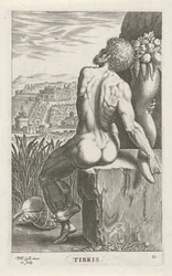 Riviergod Tiber Plemiona (tytuł na obiekcie) Rivier- en zeegoden (tytuł serii) Eleganckie portrety morskich półbogów i pieczęci Amnicus (tytuł serii)