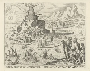 Latarnia morska w Aleksandrii Pharos (tytuł na obiekcie) Osiem cudów świata (tytuł serii)