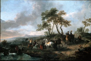 Postój towarzystwa myśliwskiego