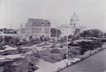 Kanada: Nowa katedra św. Piotra, Montreal (zdjęcie czarno-białe)