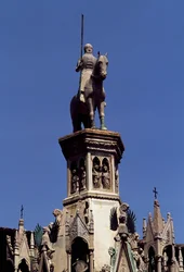 Statua konna Cansignorio della Scala, grób Cansignorio della Scala, dzieło Bonino da Campione (1325-1397), grobowce Scaliger, Werona, Wenecja Euganejska, Włochy