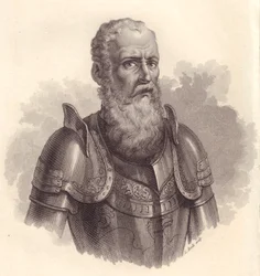 Portret włoskiego dowódcy wojskowego Ezzelina III da Romano, zwanego też Ecelinem da Romano (1194-1259)
