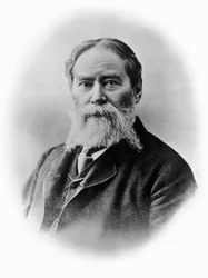 Portret Jamesa Russella Lowella (1819-1891), amerykańskiego poety romantycznego, krytyka, redaktora, abolicjonisty i dyplomaty, fotografia