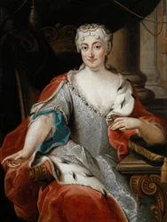Marie-Clementine Sobieska (Marie Clementine) - Portret Marii Clementine Sobieskiej (1702-1735) - Ghezzi, Pier Leone (1674-1755) - ok. 1735 - Olej na drewnie - 115x86 - Muzeum Pałac w Wilanowie