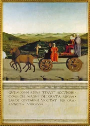 Alegoryczny triumf Battisty Sforzy (tempera na drewnie)