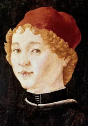 Portret młodego mężczyzny w czerwonym kapeluszu Prawdopodobnie Piero della Francesca