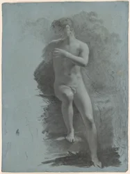 Adonis, ok. 1810-1812 (czarna kreda na papierze)