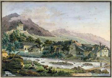 Wioska Tavel z zamkiem Le Châtelard