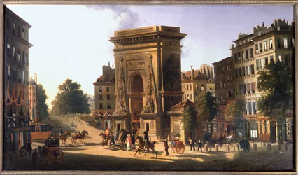 Boulevard du Temple i Porte Saint Denis, Paryż, ok. 1810 r. (obraz)
