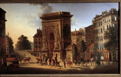 Drzwi Saint Denis. Widok na Paryż. Obraz Pierre Alexandre Pau De Saint Martin