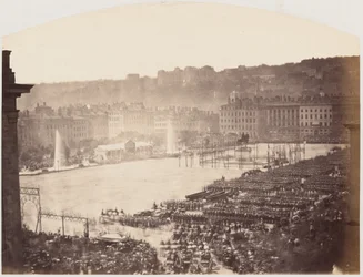 Zbiórka wojsk dla Napoleona III, Place Bellecour de Lyon, 1860 (zdjęcie)