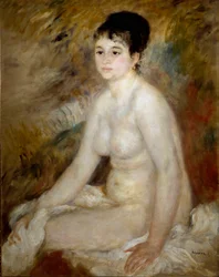 Po kąpieli. Portret siedzącej nagiej kobiety