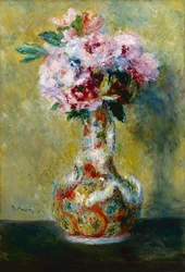 „Bukiet kwiatów w japońskim wazonie” (japonizm) Obraz Pierre Auguste Renoir (1841-1919) 1878 Indianapolis Museum of Art Stany Zjednoczone