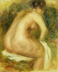 Kąpiąca się naga kobieta; siedząca naga kobieta, 1910